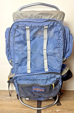 Jansport Backpack SCOUT External Frame Lightweight Nylon Hiking Camping Blue  picture