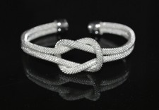 Knot bangle infinity white Beach 925 silver  forever love Friendship picture