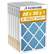 Filter King 20x30x1 Air Filter MERV 13, AC Furnace Filters (6-Pack) picture