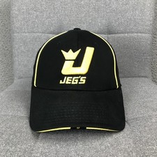JEGS Hat Cap Fitted Mens L Black Yellow MainGate Racing Logo Baseball Sports picture