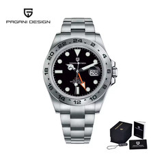 PAGANI DESIGN PD1682 Black Dial Automatic GMT Stainless Steel Luxury Watch NEW picture