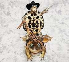 Real taxidermy- turtle and bullfrog Pond Cowboy picture