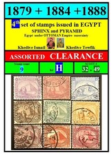 EGYPT-stamps-1879-1888-H-FREE SHIP-sphinx & pyramid-CLEARANCE-scott # 32-49 picture