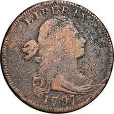 1797 Large Cent, Plain Edge, Rev of '95, NGC Very Good Details, Historic Look picture