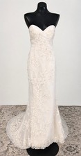 Casablanca Bridal Style# 2022 Wedding Dress Sz 10 Champagne Ivory Lace Gown picture