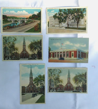 Lot of 6 Vintage Postcards 1930's Landmarks Torrington CT - Messages in French picture