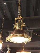 Vintage Style Brass & Copper Nautical Ship Cargo Light Marine Hanging Lamp 1pc picture