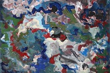 painting original acrylic on canvas abstract signed untitled framed picture