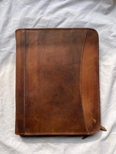 Leather Portfolio Organizer with Zipper for Men Women, Padfolio Business Resume picture