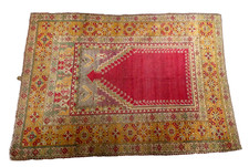 Turkish Cappadocia Islamic Prayer Rug, Antique, 52” × 72.75” picture