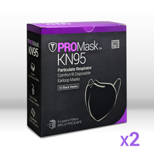 10-100 BLACK PROMASK KN95 Disposable Face Masks 5 Layers Filters 99%+ PFE & BFE picture