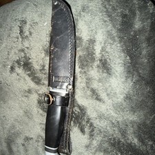 VINTAGE CASE XX USA 223-5  HUNTING KNIFE WITH CASE XX LEATHER SHEATH 1965-69 picture