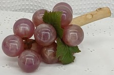 VTG MID-CENTURY LUCITE ACRYLIC GRAPE CLUSTER ON DRIFTWOOD PURPLE MCM  picture