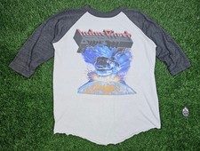 Faded Vtg '88 Judas Priest Ram It Down Concert Tour Ringer Baseball Tee Large picture