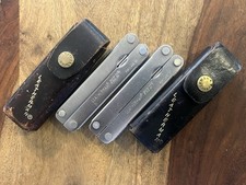 Vintage Leatherman PST II Multi Tool Very NICE w/LEATHER Sheaths (Lot Of 2) picture