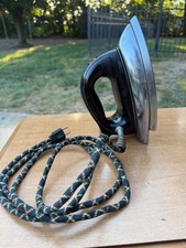 Vintage 1939 Sunbeam Ironmaster A-4 Art Deco Iron Bakelite Handle Cord picture