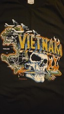 Vintage Vietnam Biker Skull Planes Thundersportwear T Shirt XXL picture