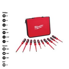 milwaukee electrical insulated tool screwdriver set 1000 volt 10 piece w case picture