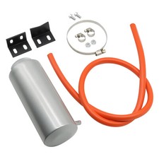 Universal Radiator Coolant Catch Tank Overflow Reservoir Silver Aluminum Silver picture