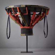 Bamileke Royal Fon Headpiece With Ndop Cloth Cameroon Sidley Collection picture