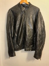 DKNY Men's Black Full-Zip Genuine Leather Jacket (L) picture