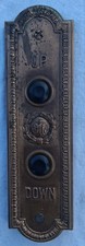 Antique Otis Elevator Call Button Plate Cast Brass Vintage Architectural Salvage picture