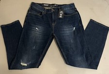 RSQ Seattle Jeans 33x30 Skinny Tapered Blue Low Straight Leg Low Rise Skate Surf picture