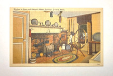 Quincy Massachusetts Postcard Kitchen John Abigail Adams Cottage c1948 Vintage picture