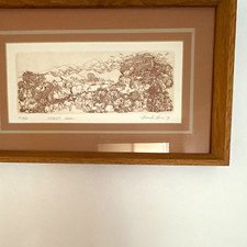 Vintage Marsha K Howe Noahs Ark Signed Etching Print Framed 1979 Limited picture