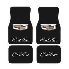 4 Piece Cadillac Car Front & Rear Floor Mat Set Non-Slip Carpet Mats picture