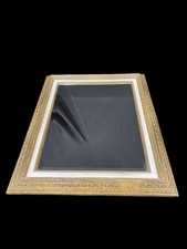 VTG HOMCO HOME INTERIORS VICTORIAN LARGE GOLD WHITE SYROCO FRAME MIRROR picture