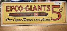 Vintage EPCO Giants Cigars 5¢ Cigar Advertising Sign picture