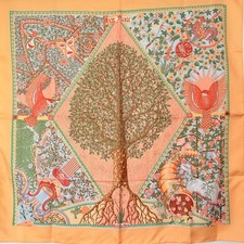 HERMES Carre 90 Axis Mundi Silk Scarf Tree of Life Seasons Christine Henry w/Box picture