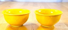 Pair 19th c. Qing Imperial Yellow Monochrome Bowls 3.25” Antique picture