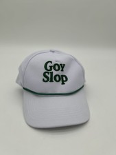 Goy Slop White Snapback Hat Masters Augusta Style Green Rope Cap Novelty picture