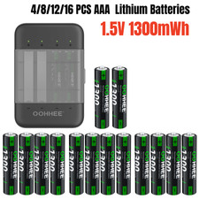 NEW 4/8/12/16pcs AAA Rechargeable 1300mWh Lithium Battery with 1.5V Charging Box picture