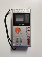 Vintage 1984 Sony Watchman FD-80A Cleveland Browns NFL Portable TV AM/FM Radio picture