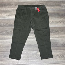 Avenue Green Stretch Zip Ankle Women's Size OLIVE Pants Size 18 Average New with picture