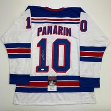 Autographed/Signed Artemi Panarin New York White Hockey Jersey JSA COA picture