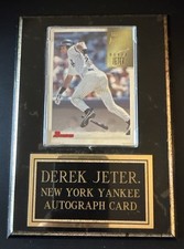 1997 Bowman Derek Jeter Certified Autographed Baseball Card #CA-41 Plaque picture