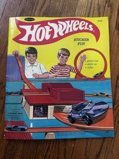 Vintage 1969 Whitman Hot Wheels Sticker Fun Book, Cars Theme, Multicolor picture