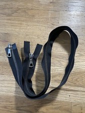 RiRi Zipper m6, 2 Way Sep End Blackened white bronze, Blk, Flach 21, 26.75” picture