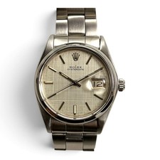 Rolex OysterDate 34 mm Silver Linen Dial Steel Manual Watch 6694 Circa 1972 picture