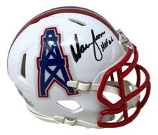 Warren Moon Signed Houston Oilers Mini Speed Helmet HOF 06 Inscribed BAS picture