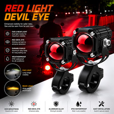 2X Motorcycle LED Headlight Fog Driving Spot Light auxiliary Lamp White Yellow picture