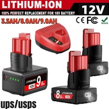1-4Pack 12V 8.0Ah for Milwaukee M-12 Lithium-ion Battery 48-11-2425 48-11-2420~ picture