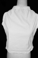 Antique French Edwardian-1920's White Cotton Blouse Size Medium Exc Condition picture