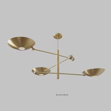 Modern Raw Brass 3 Arm Chandelier Gold Ceiling Light Luxury Living Room Fixture picture
