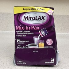 MiraLAX Mix In Pax Powder - 24 Packets Exp April 2028 picture