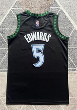 Men's Anthony #5 Edwards Black Minnesota Timberwolves Fully Stitched Sizes picture